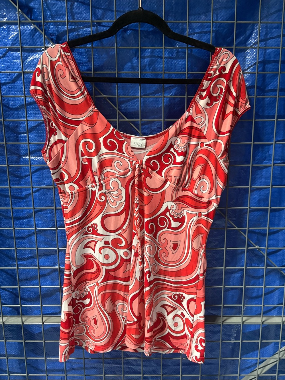 Red & Pink spiral Top